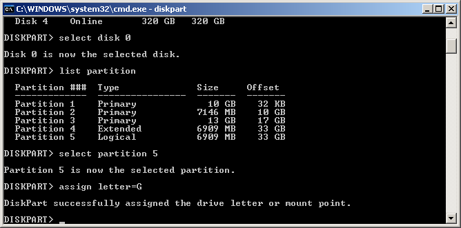 Restore partitions by using diskpart-1