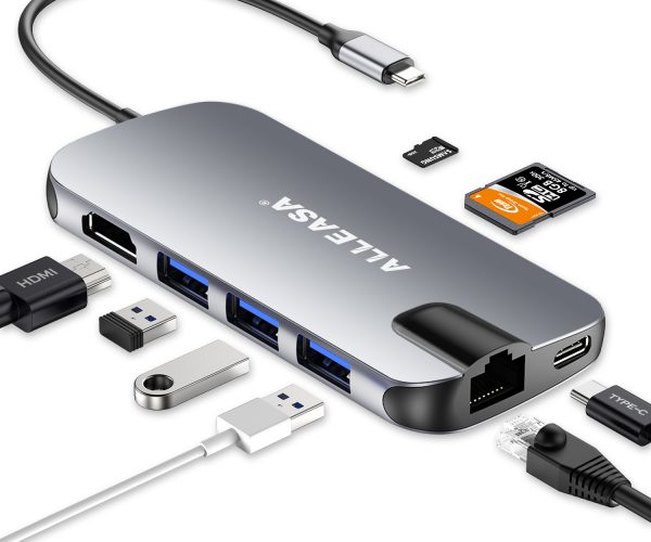 50% OFF USB C Hub 8 in 1 HDMI Adapter for MacBook Pro/Air 2018